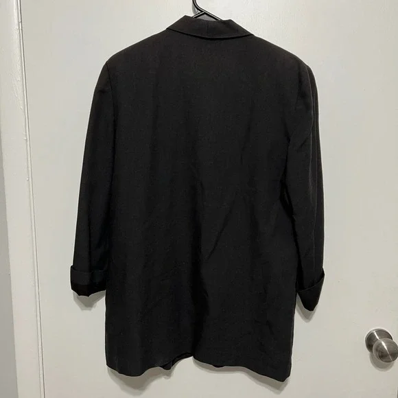 Vintage Casablanca Womens Blazer Size 12 Black Single Button Cuffed Classic Chic - Picture 5 of 5